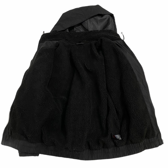 TOPSHOP Black Patent Windbreaker Coat Sherpa Lined Size Small - Picture 10 of 11